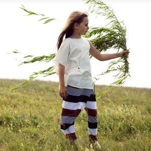 NEW Gaya Lab white gauze asymmetrical cinch side tunic top‎ unisex 6